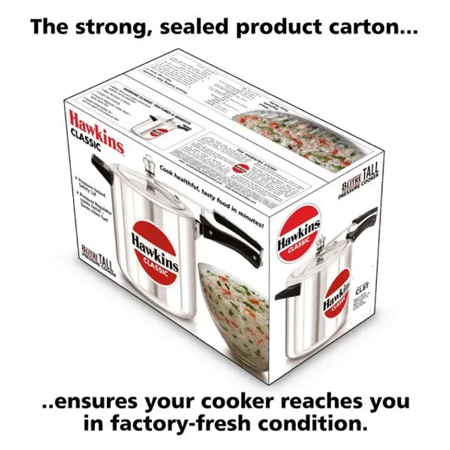 Hawkins Classic Aluminium Inner Lid Pressure Cooker - With Handle, Silver, CL8T, 8 l-5.webp